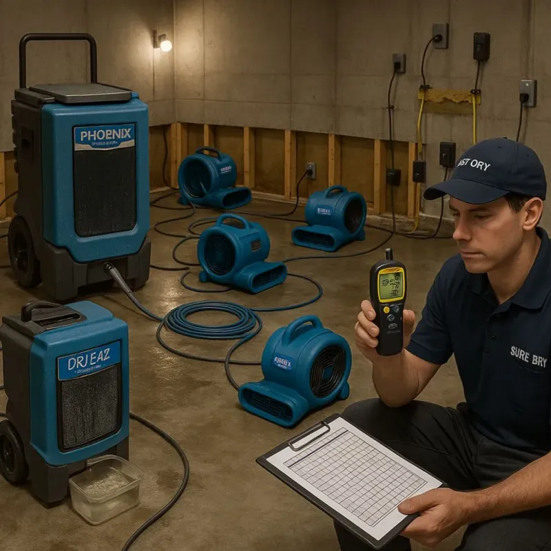 Structural Drying and Dehumidification process in Roselle, NJ